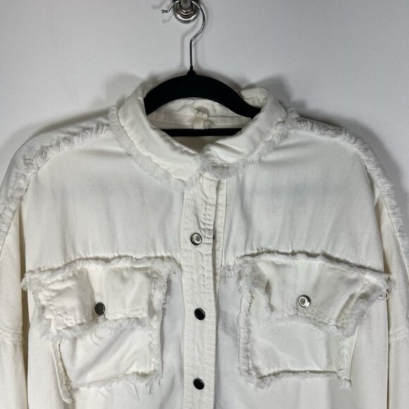 Elan Denim Jean Jacket Embroidered Rock And Roll Fringe Trim Boho Hippie Size S - Picture 3 of 11